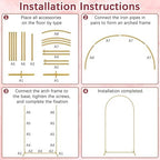 6.6FT Metal Arch Backdrop Stand, Gold Balloon Arch Stand, alternate view 3