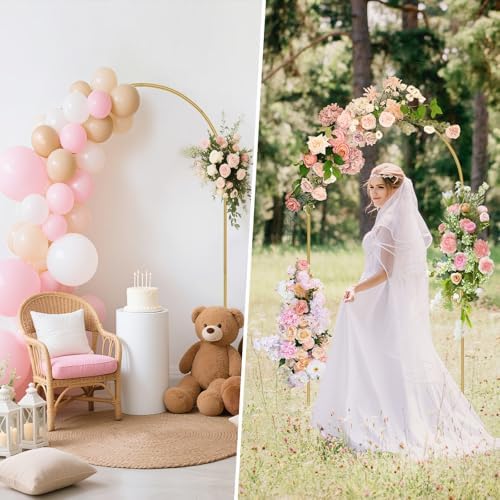 6.6FT Metal Arch Backdrop Stand, Gold Balloon Arch Stand, alternate view 6