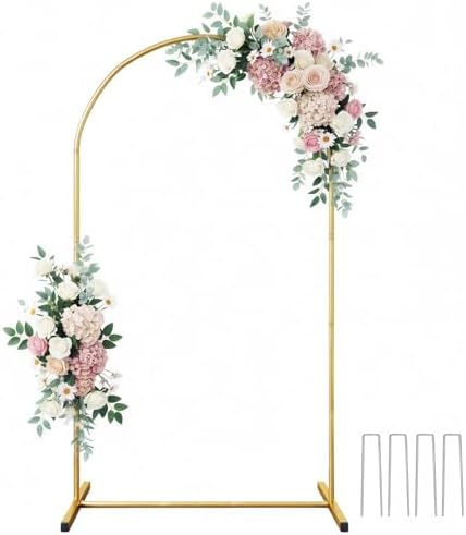 6.6FT Metal Arch Backdrop Stand, Gold Wedding Balloon Arch Stand