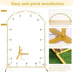 6.6FT Metal Arch Backdrop Stand, Gold Wedding Balloon Arch Stand, alternate view 5