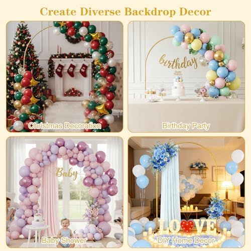 6.6FT Metal Arch Backdrop Stand, Gold Wedding Balloon Arch Stand, alternate view 6