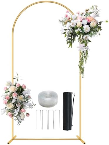6.6FT Metal Arch Backdrop Stand Gold Wedding Balloon Frame Pergola Arbor