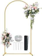6.6FT Metal Arch Backdrop Stand Gold Wedding Balloon Frame Pergola Arbor