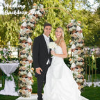6.6FT Metal Arch Backdrop Stand Gold Wedding Balloon Frame Pergola Arbor, alternate view 2