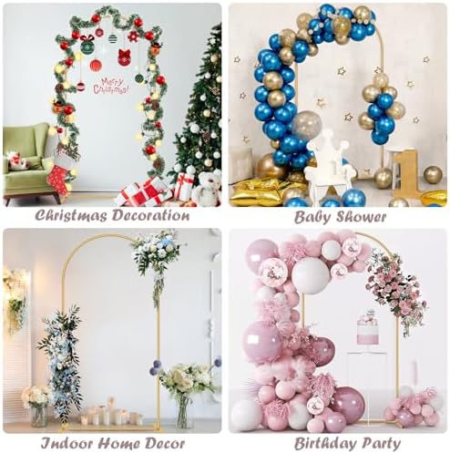 6.6FT Metal Arch Backdrop Stand Gold Wedding Balloon Frame Pergola Arbor, alternate view 6