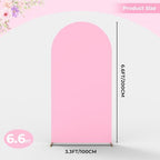 6.6Ft Pink Wedding Arch Backdrop Cover for Party Ceremony Deco in 6.6 FT in Light Pink, alternate view 5