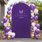6.6FT Purple Arch Backdrop Cover - Polyester Fitted Wedding Arch Stand Covers Round Top Chiara Arch Backdrop, alternate view