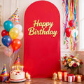 6.6FT Red Arch Backdrop Cover, Spandex Fitted Wedding Arch Stand Covers 2-Sided Round Top Chiara Stretchy Arch