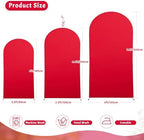 6.6FT Red Arch Cover - Polyester Fitted Wedding Arch Stand Covers Round Top Chiara Arch Backdrop Cover for, alternate view 2