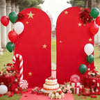 6.6FT Red Arch Cover - Polyester Fitted Wedding Arch Stand Covers Round Top Chiara Arch Backdrop Cover for, alternate view 7