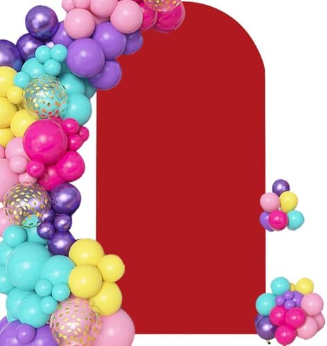 6.6FT Red Spandex Arch Backdrop Cover (No Stand) in 6.6FT in Red