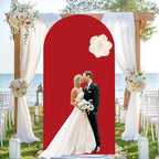 6.6FT Red Spandex Arch Backdrop Cover (No Stand) in 6.6FT in Red, alternate view 2