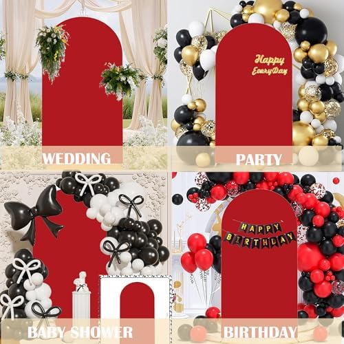 6.6FT Red Spandex Arch Backdrop Cover (No Stand) in 6.6FT in Red, alternate view 5