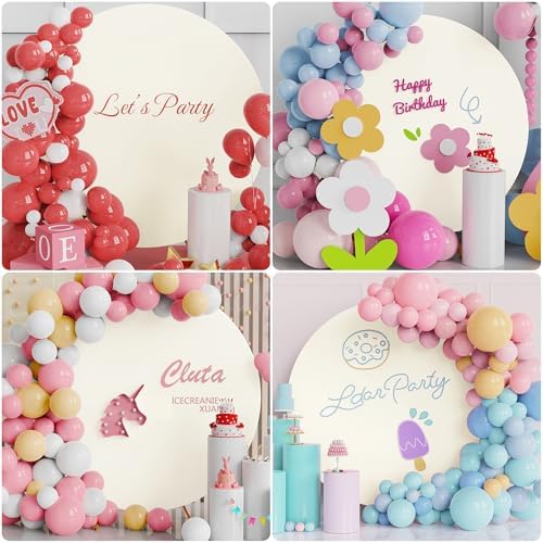 6.6FT Round Backdrop Cover Ivory Round Arch Covers Backdrop, alternate view 6