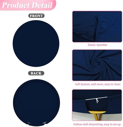 6.6FT Round Backdrop Cover Navy Bue Round Arch Covers Backdrop, alternate view 5