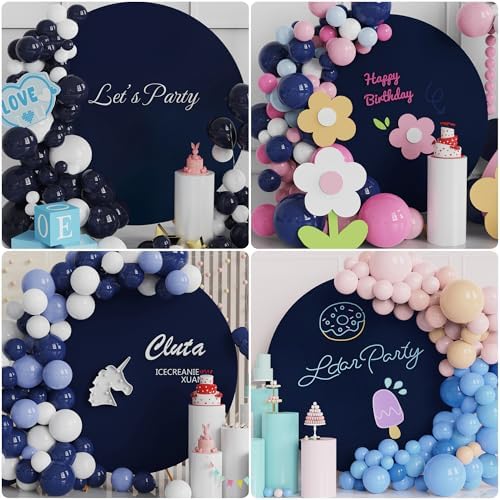 6.6FT Round Backdrop Cover Navy Bue Round Arch Covers Backdrop, alternate view 6