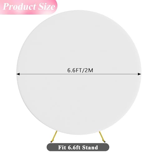 6.6FT Round Backdrop Cover White Round Arch Covers Backdrop, alternate view 2