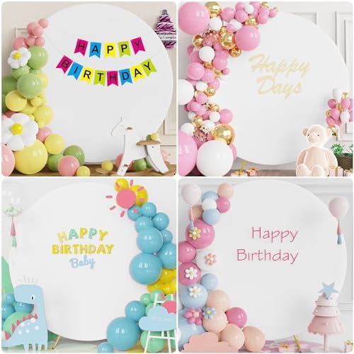 6.6FT Round Backdrop Cover White Round Arch Covers Backdrop, alternate view 6