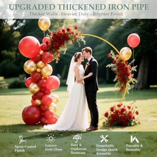 6.6FT Round Balloon Arch Stand, Circle Wedding Arches with Base, alternate view 5