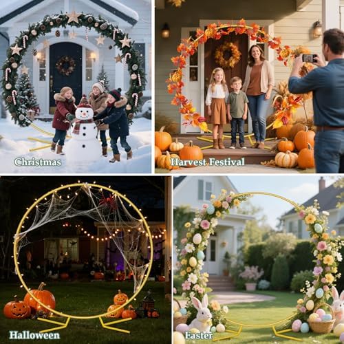 6.6FT Round Balloon Arch Stand, Circle Wedding Arches with Base, alternate view 7