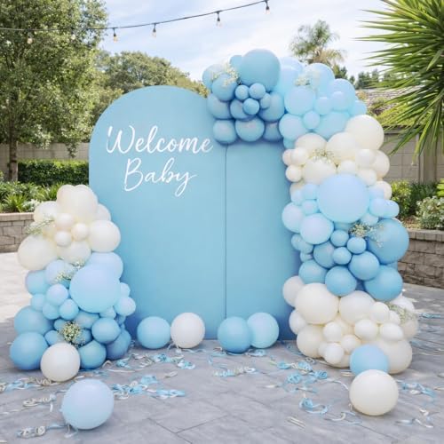 6.6FT Round Top Spandex Arch Cover - Elastic Wedding Arch Stand & Backdrop Cover for Baby Shower, Birthday, alternate view 4