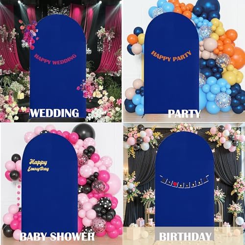 6.6FT Royal Blue Spandex Arch Backdrop Cover(No Stand) in 6.6FT in Royal Blue, alternate view 5