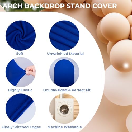 6.6Ft Royal Blue Wedding Arch Backdrop Cover for Party Deco in 6.6 FT in Royal Blue, alternate view 4