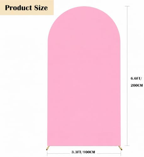 6.6FT Spandex Wedding Arch Cover(Pink) in 6.6FT in Pink, alternate view 3