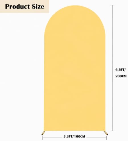 6.6FT Spandex Wedding Arch Cover(Yellow) in 6.6FT in Yellow, alternate view 3