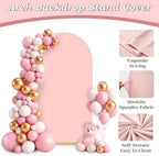 6.6FT Wedding Arch Backdrop Cover, Pink Spandex Arch Stand Cover, alternate view 4