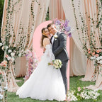 6.6FT Wedding Arch Backdrop Cover, Pink Spandex Arch Stand Cover, alternate view 5