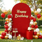 6.6FT Wedding Arch Backdrop Cover, Red Spandex Arch Stand Cover, alternate view 2