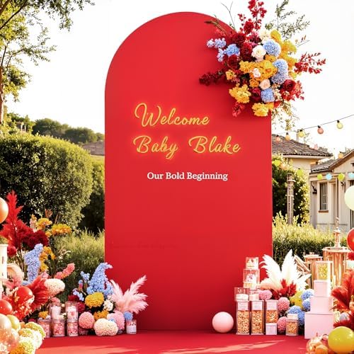 6.6FT Wedding Arch Backdrop Cover, Stretchy Arch Covers Round Top Chiara Backdrop Cover for Wedding Birthday, alternate view