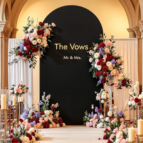 6.6FT Wedding Arch Backdrop Cover, Stretchy Arch Covers Round Top Chiara Backdrop Cover for Wedding Birthday, alternate view