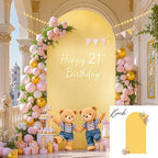 6.6FT Wedding Arch Backdrop Cover, Stretchy Arch Covers Round Top Chiara Backdrop Cover for Wedding Birthday