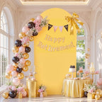 6.6FT Wedding Arch Backdrop Cover, Stretchy Arch Covers Round Top Chiara Backdrop Cover for Wedding Birthday, alternate view