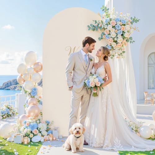 6.6FT Wedding Arch Backdrop Cover, Stretchy Arch Covers Round Top Chiara Backdrop Cover for Boho Wedding, alternate view 4