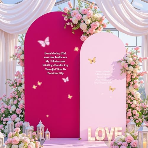 6.6FT Wedding Arch Backdrop Cover, Stretchy Arch Covers Round Top Chiara Backdrop Cover for Wedding Birthday, alternate view
