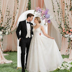 6.6FT Wedding Arch Backdrop Cover, White Spandex Arch Stand Cover, alternate view 5