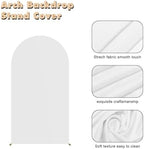 6.6FT Wedding Arch Backdrop Stand and White Arch Cover, White Spandex Fitted Backdrop Cover and Gold Wedding, alternate view