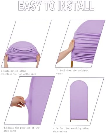6.6FT Wedding Arch Cover, Lavender Arch Backdrop Cover Stretchy Spandex Backdrop Stand Covers for Birthday Party, alternate