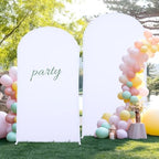 6.6FT White Arch Backdrop Cover - Polyester Fitted Wedding Arch Stand Covers Round Top Chiara Arch Backdrop, alternate view 7