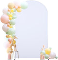 6.6FT White Arch Backdrop Cover, Spandex Fitted Wedding Arch Stand Covers Round Top Chiara Backdrop Cover for