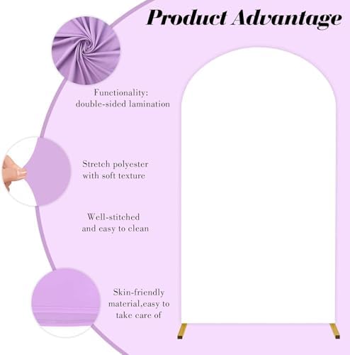 6.6FT White Wedding Arch Backdrop Cover, Stretchy Fabric in 3.3x6.6ft in White, alternate view 6