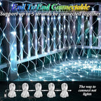 6.6ft x 6.6ft Christmas Net Lights, 160LED Gazebo Mesh Lights Outdoor 8 Modes Timer, Waterproof Connectable, alternate view 3