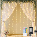 6.6FT x 6.6FT Warm White Curtain Lights Plug in, 200 LED