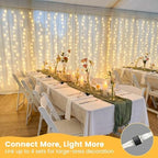 6.6FT x 6.6FT Warm White Curtain Lights Plug in, 200 LED, alternate view 3
