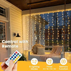 6.6FT x 6.6FT Warm White Curtain Lights Plug in, 200 LED, alternate view 6