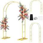 6.6FTx3.5FT Arch Backdrop Stand, Gold Metal Halloween Archway