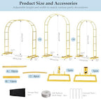 6.6FTx3.5FT Arch Backdrop Stand, Gold Metal Halloween Archway, alternate view 2
